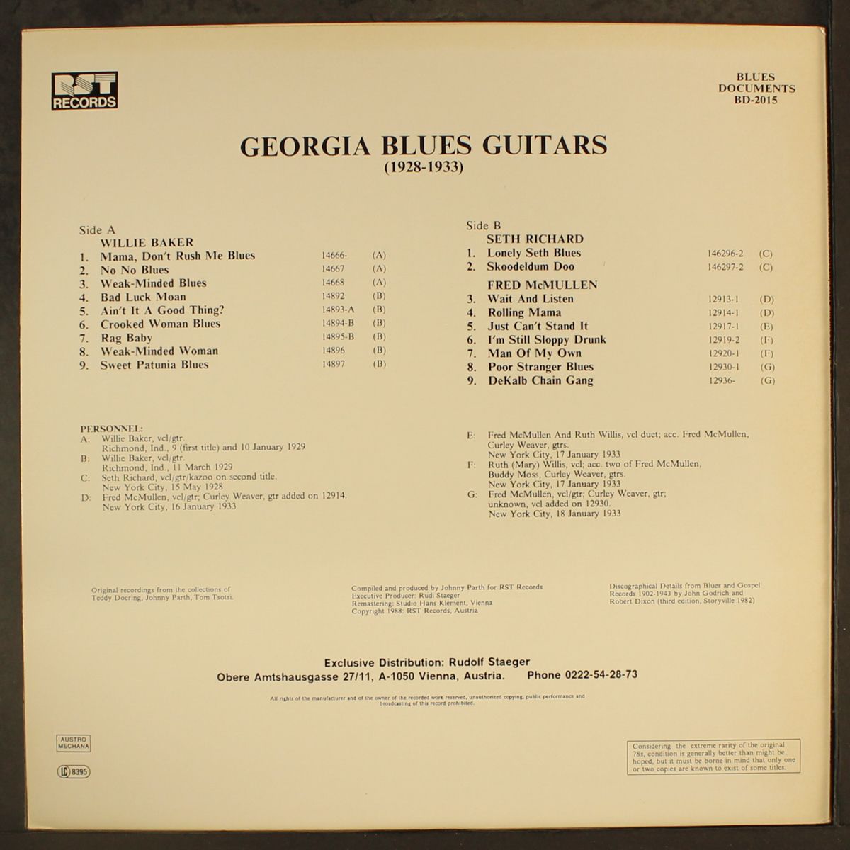 georgia blues guitars (1928-1933) by VARIOUS