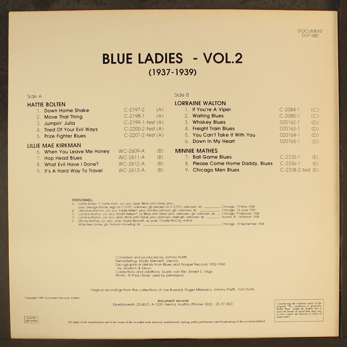 blue ladies, vol.2 (1937-1939) by VARIOUS