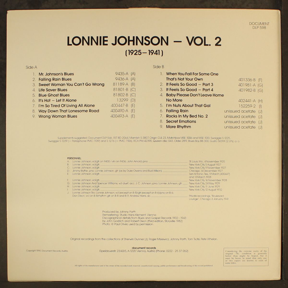 vol. 2 (1925-1941) by LONNIE JOHNSON