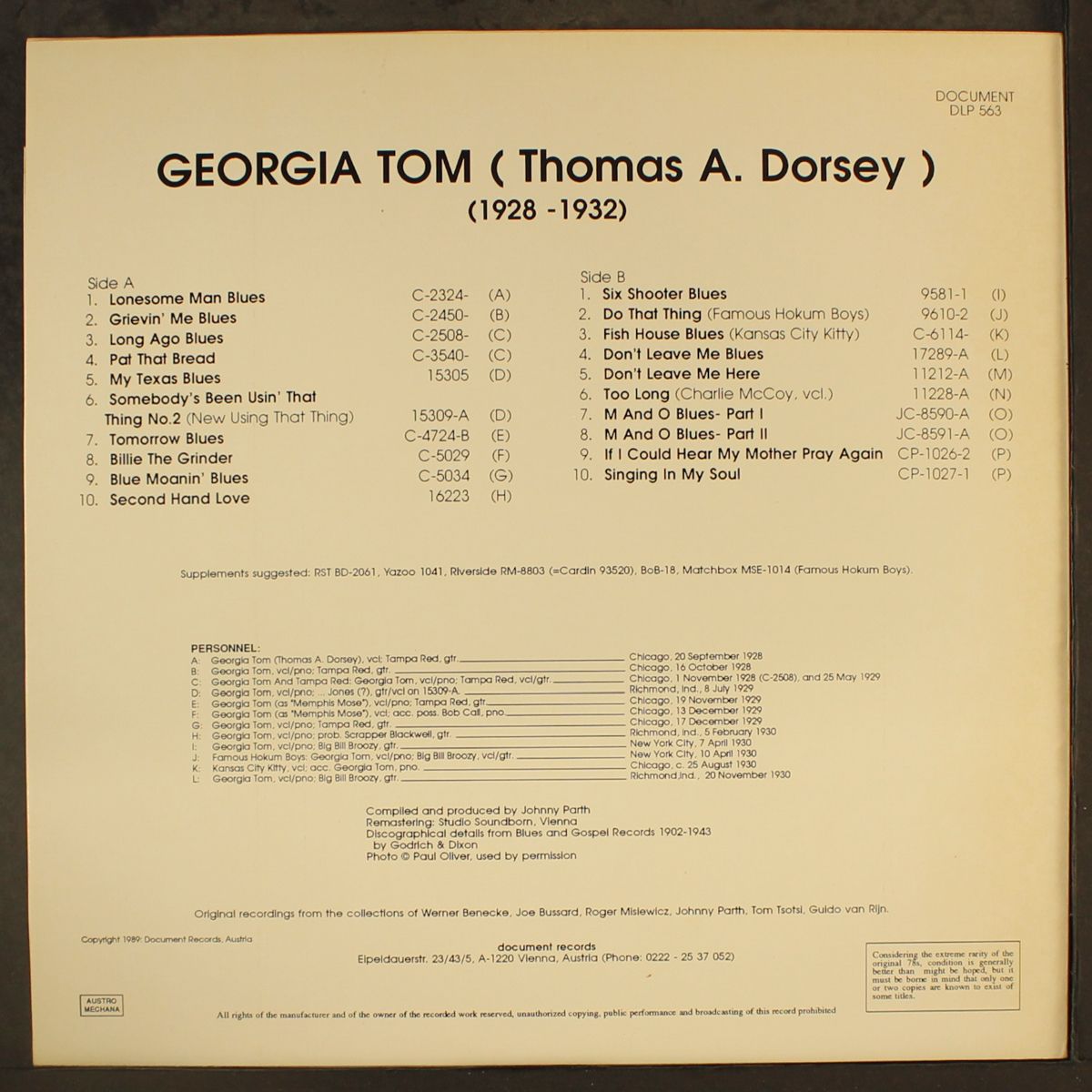 1928-1932 by GEORGIA TOM