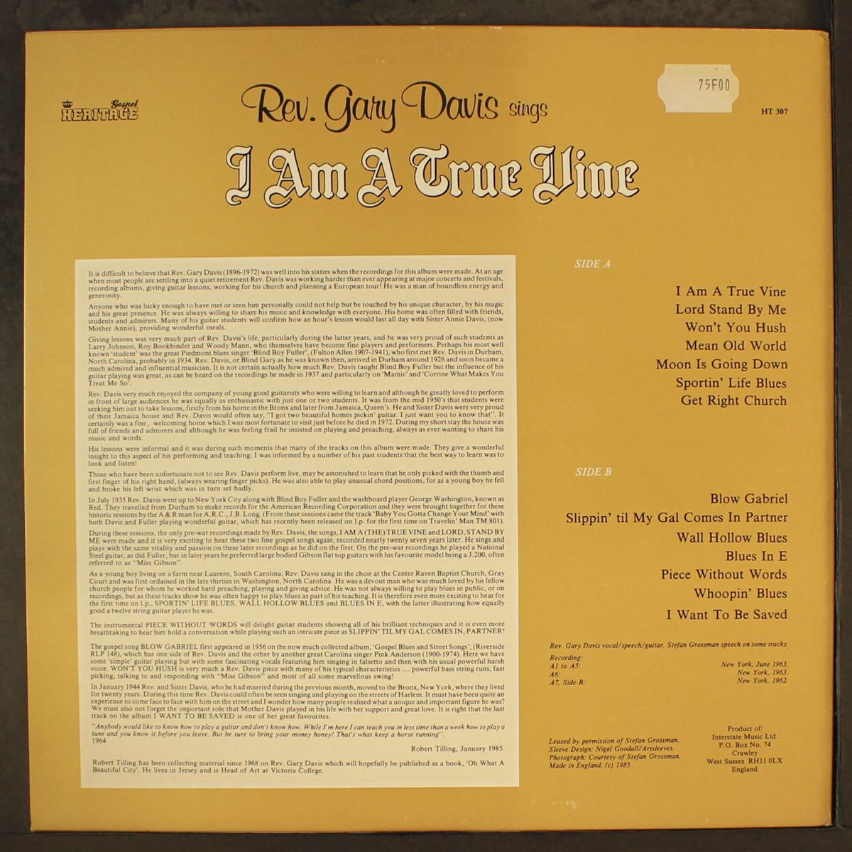 i am a true vine by REV. GARY DAVIS