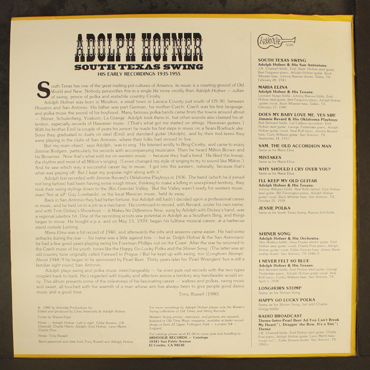 south texas swing by ADOLF HOFNER