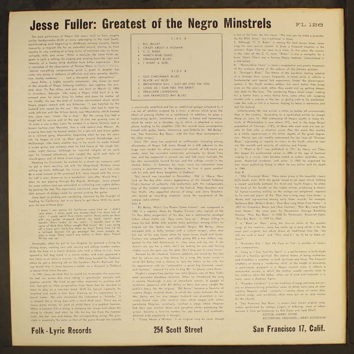 greatest of the negro minstrels by JESSE FULLER