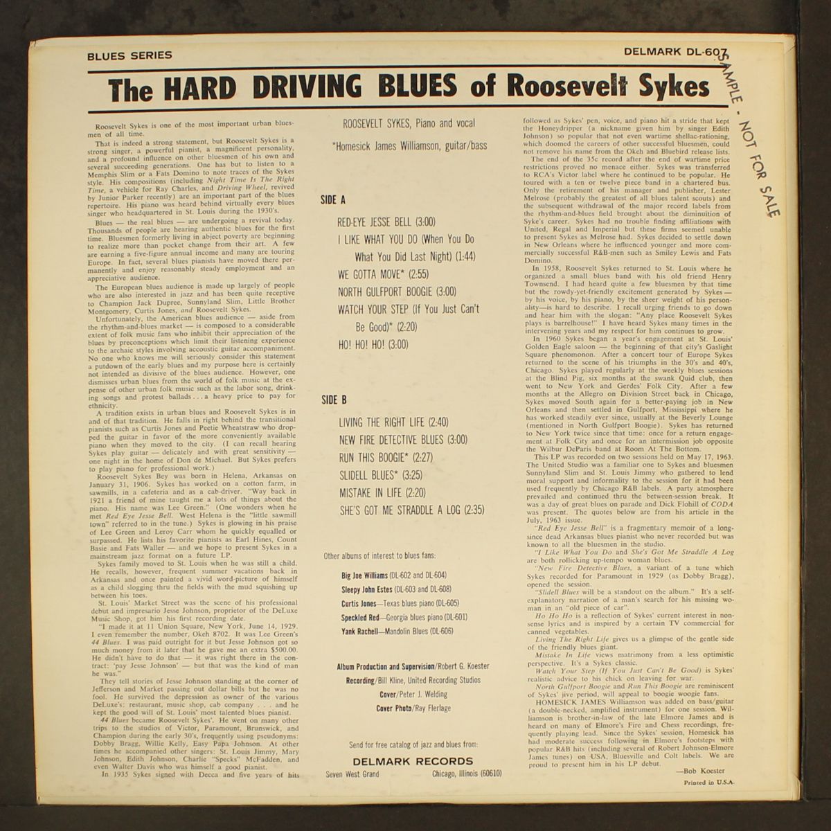 hard drivin' blues by ROOSEVELT SYKES