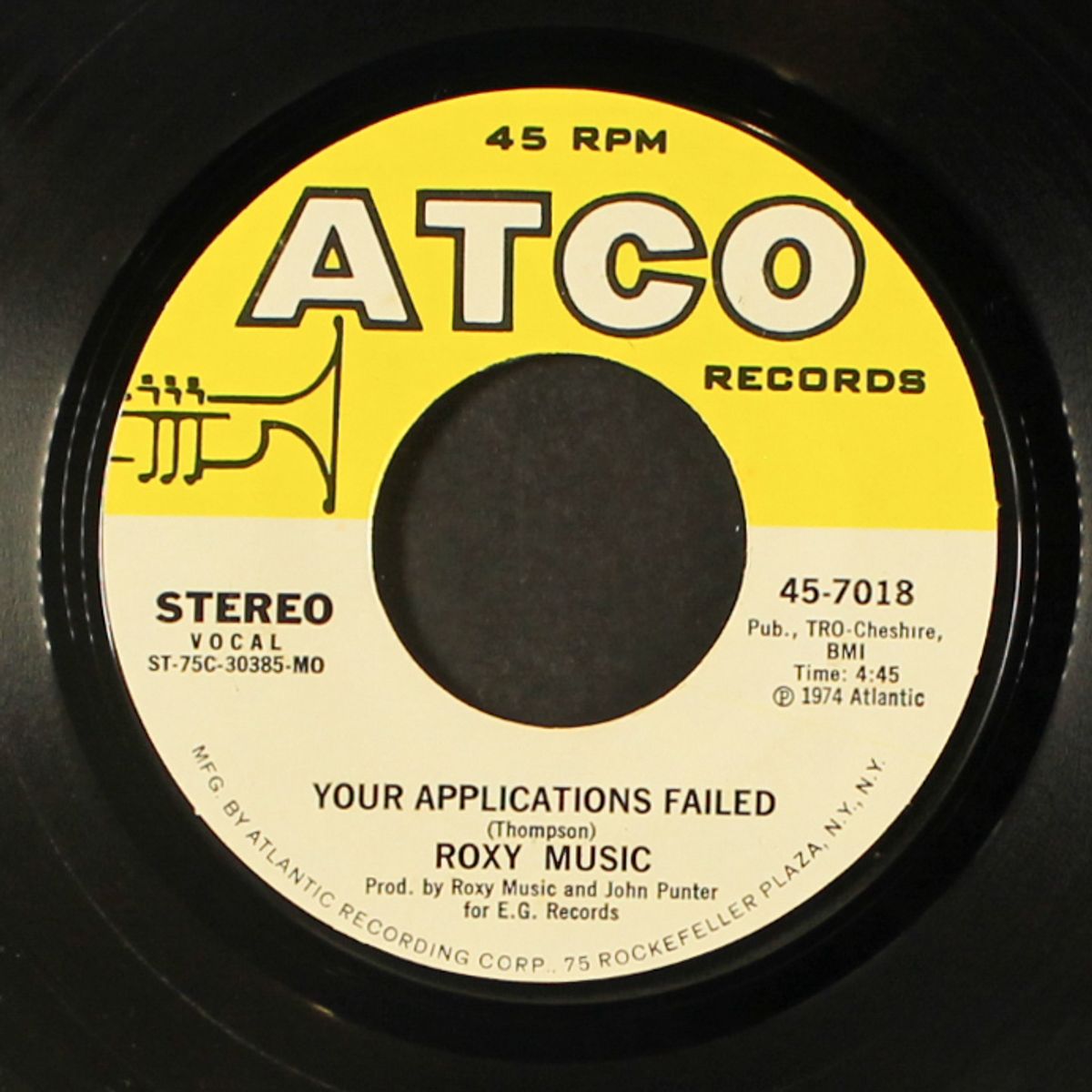 the thrill of it all / your applications failed by ROXY MUSIC