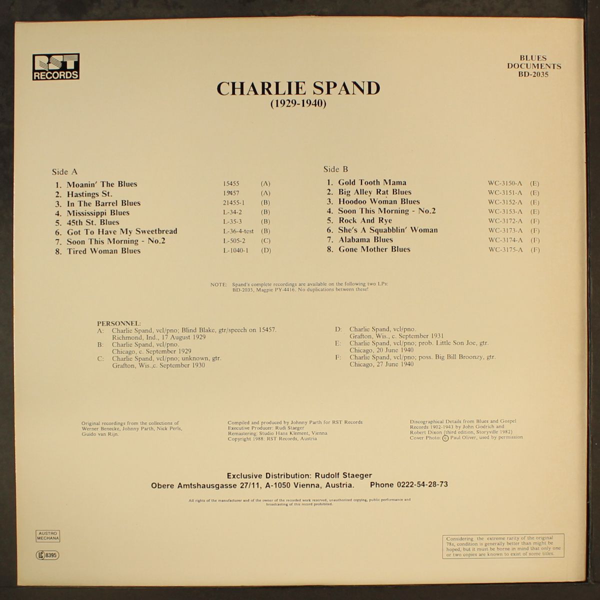 the remaining titles by CHARLIE SPAND
