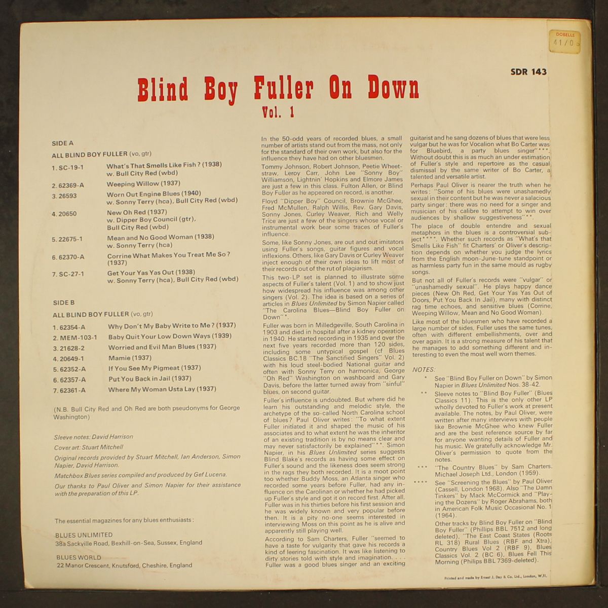 on down, vol. 1 by BLIND BOY FULLER