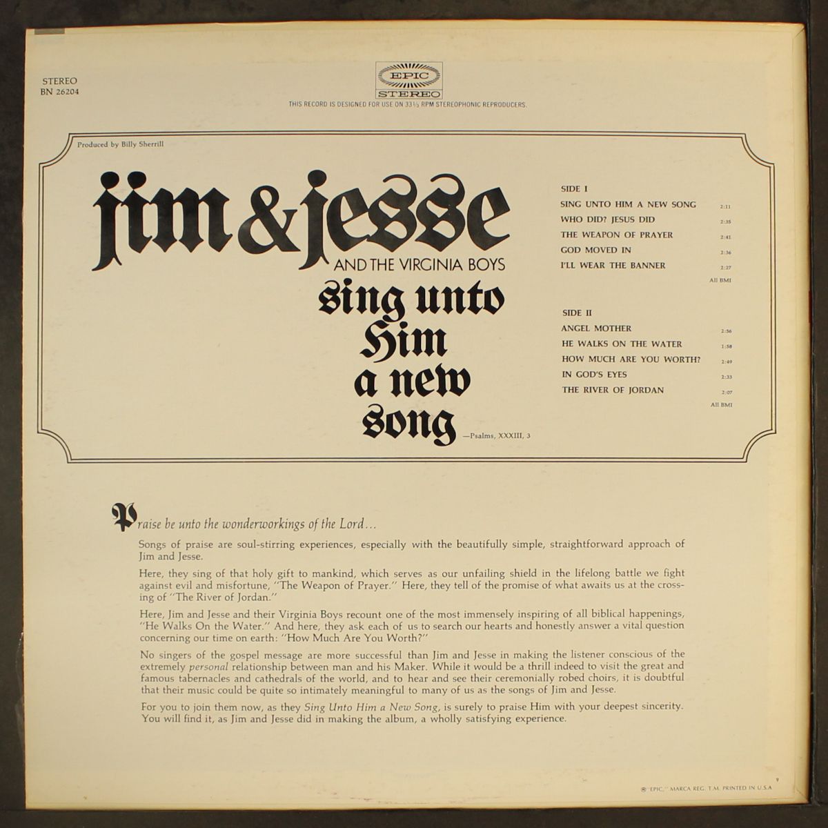 sing unto him a new song by JIM & JESSE