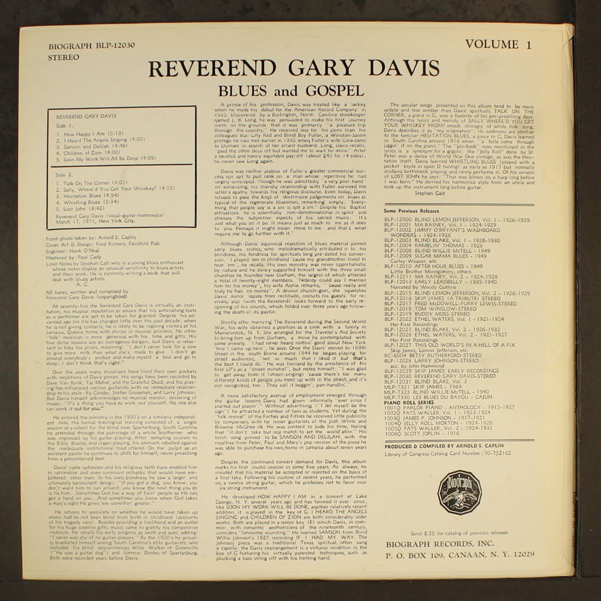 new blues and gospel by REV. GARY DAVIS