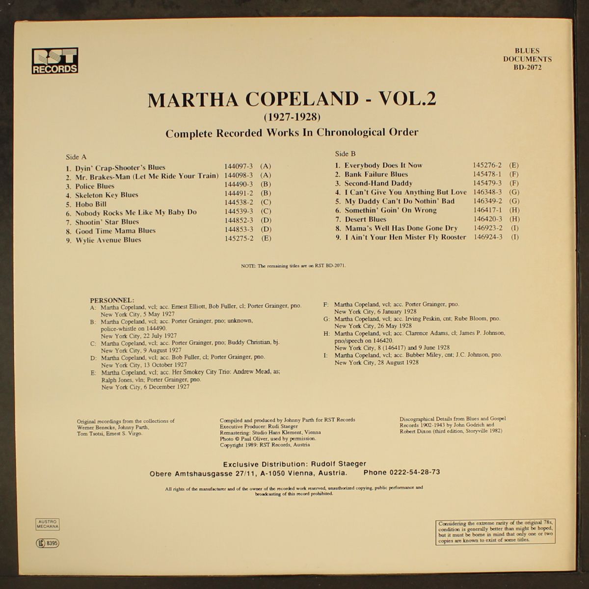 complete recordings vol. 2 1927-1928 by MARTHA COPELAND