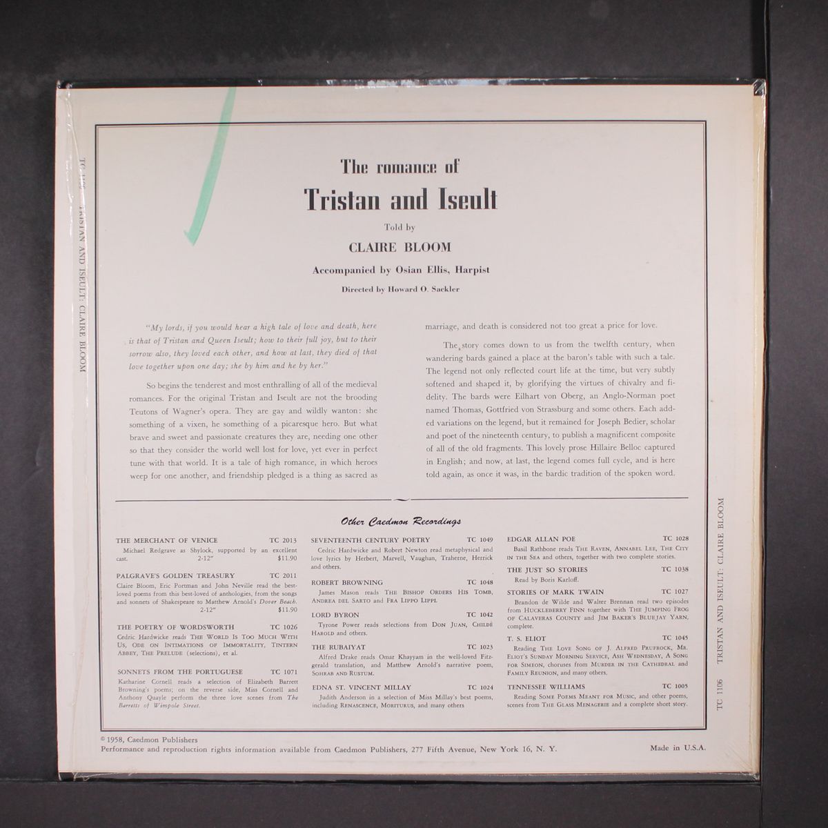 tristan and iseult by CLAIRE BLOOM