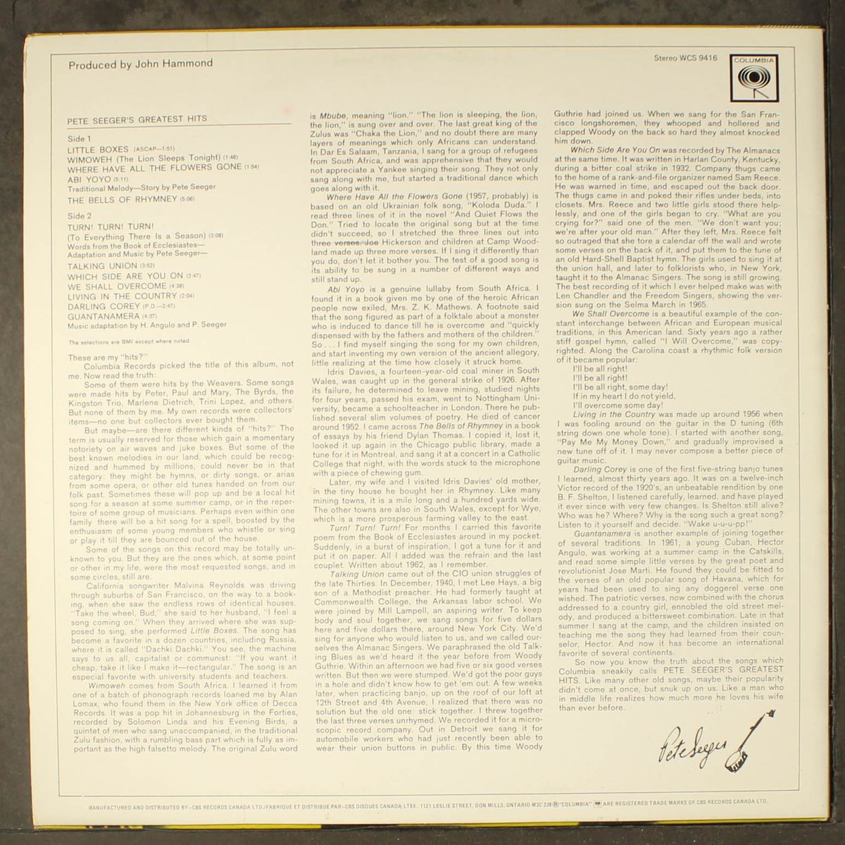 greatest hits by PETE SEEGER