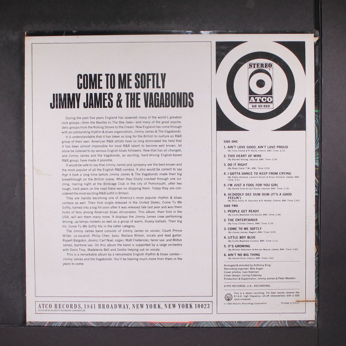 come to me softly by JIMMY JAMES & VAGABONDS