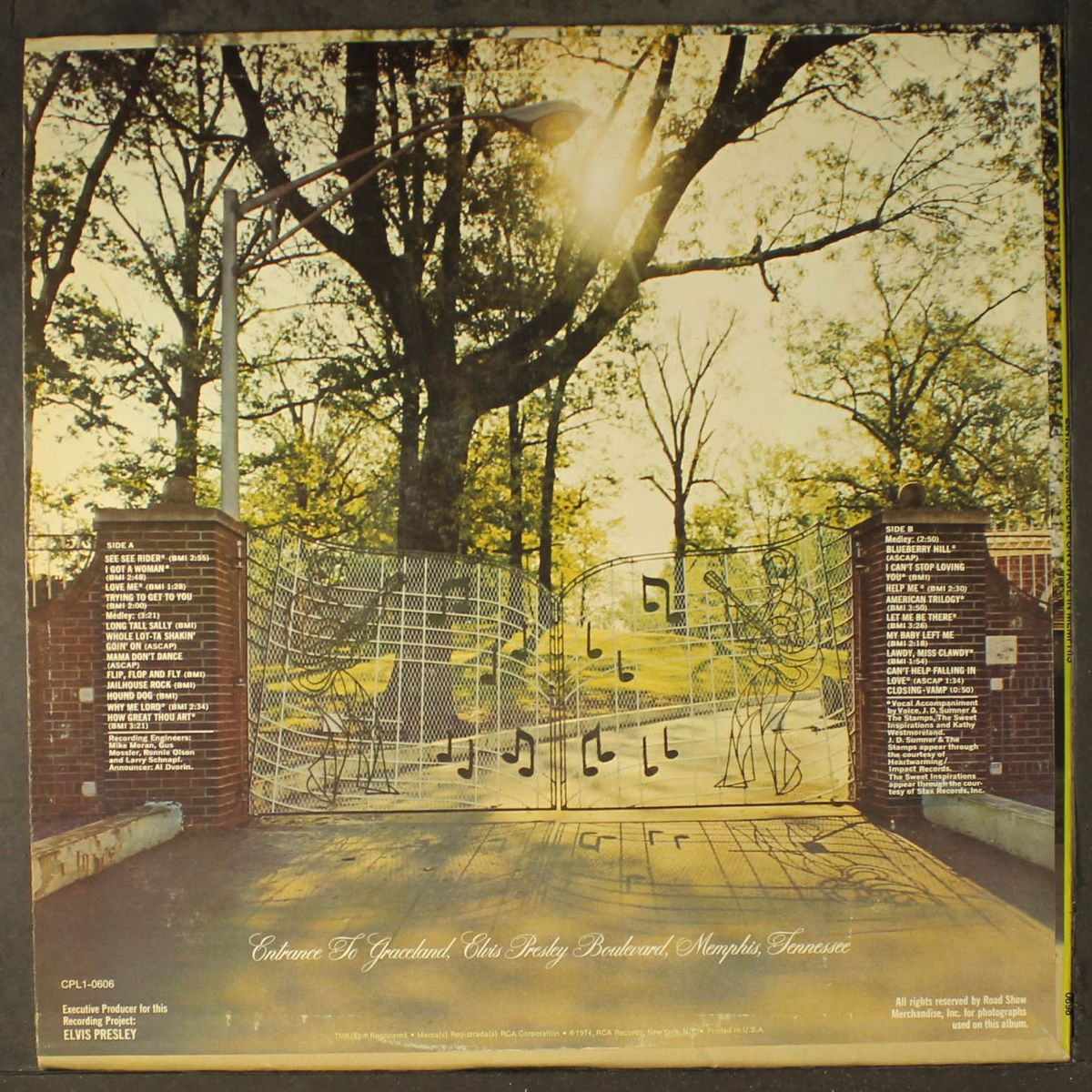 recorded live on stage in memphis by ELVIS PRESLEY