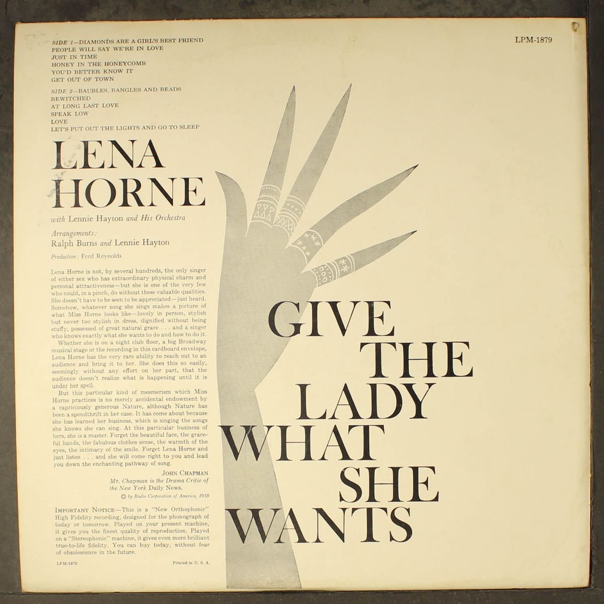 give the lady what she wants by LENA HORNE