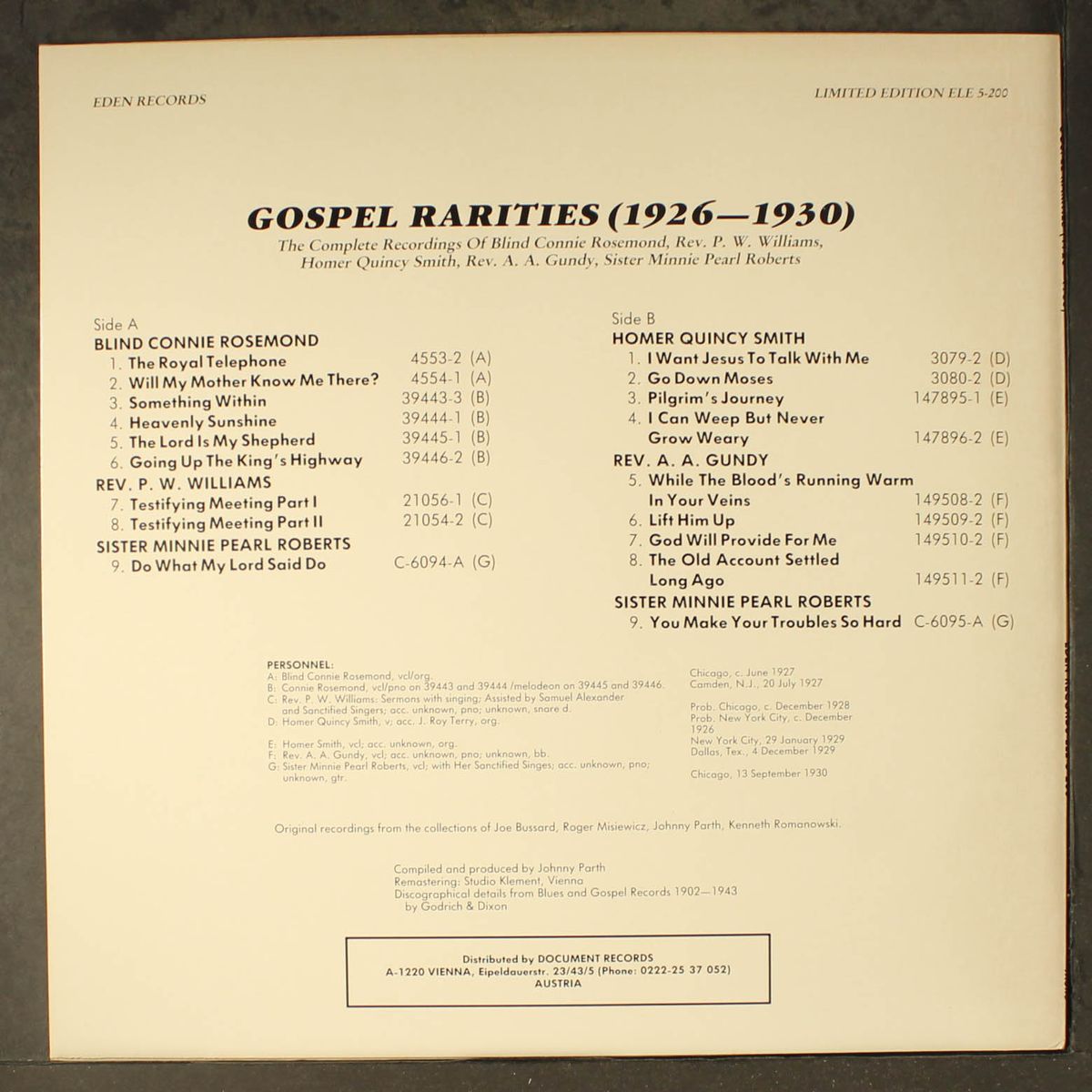gospel rarities, 1926-1930 by VARIOUS