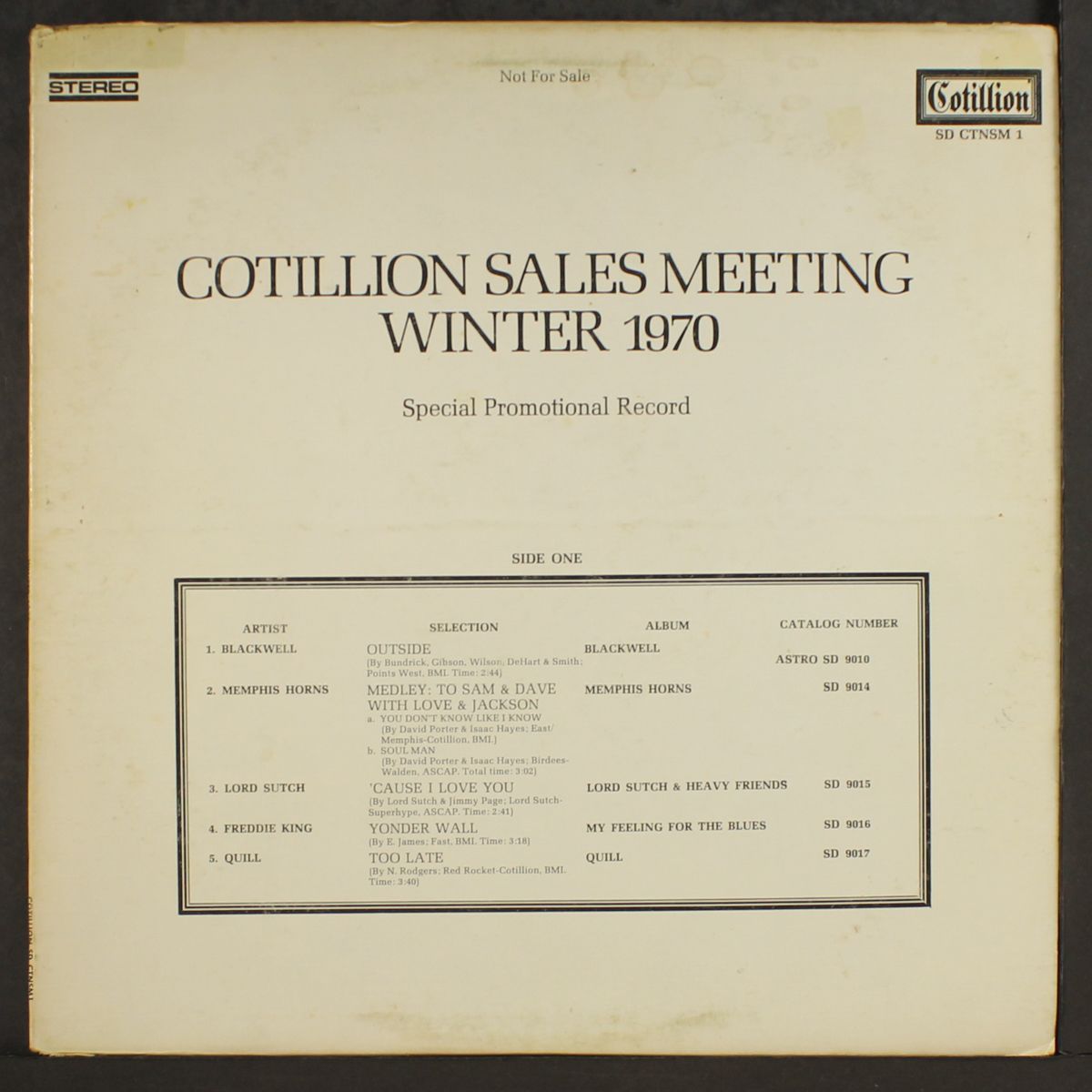 cotillion sales meeting winter 1970 by VARIOUS