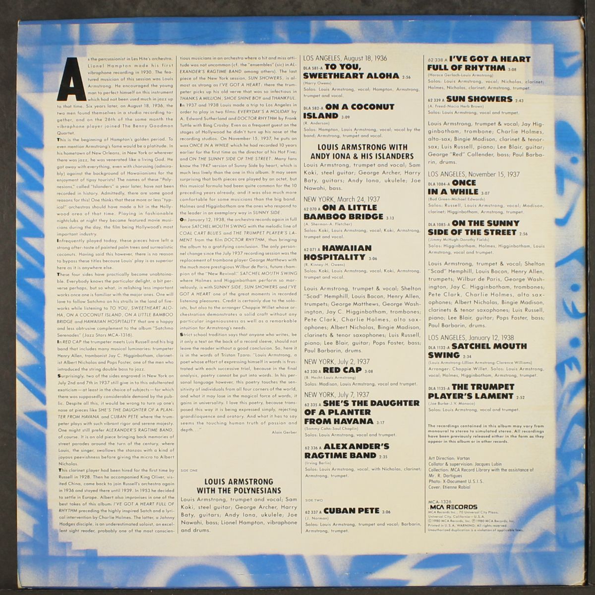 satchmo's discoveries (1936-38) by LOUIS ARMSTRONG