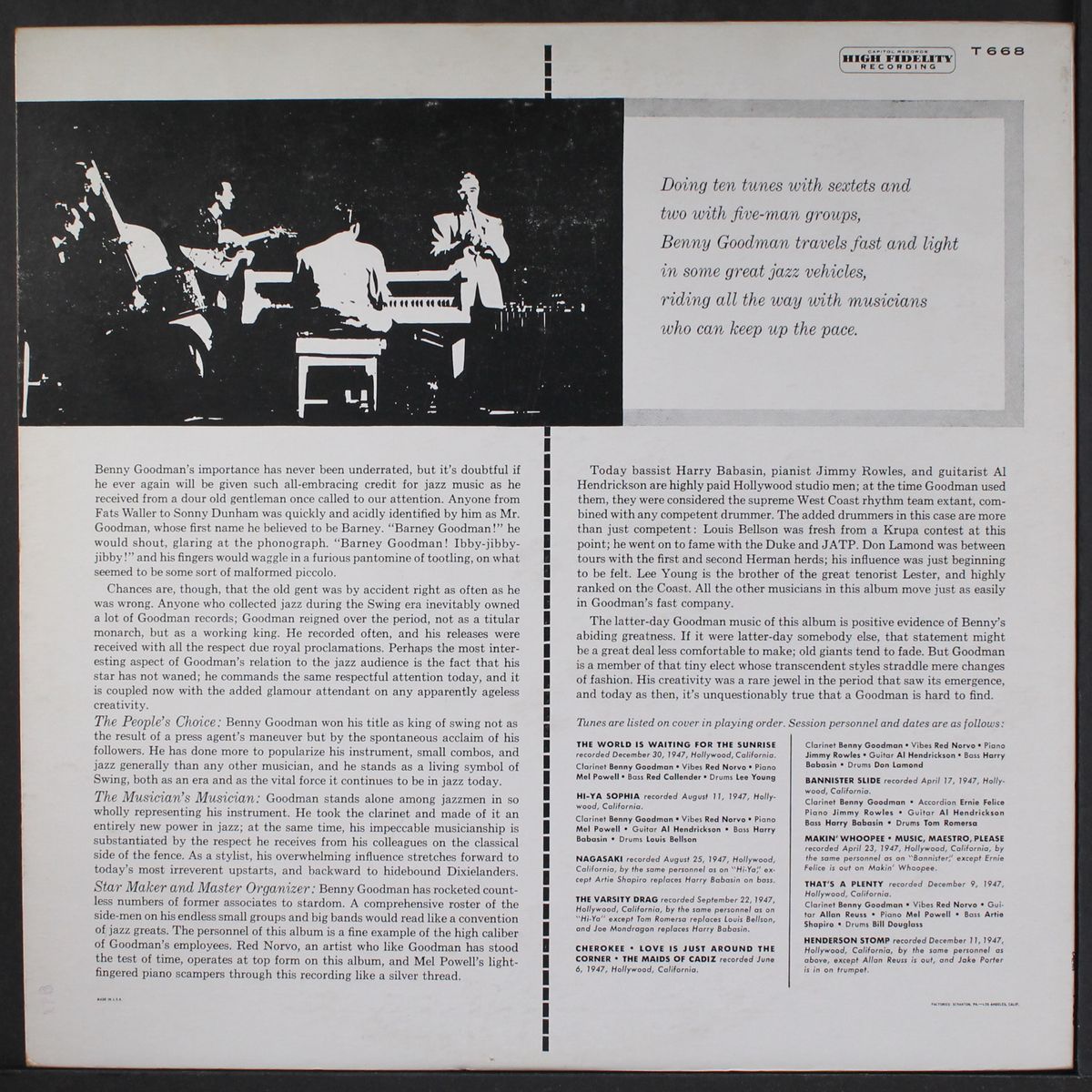 mostly sextets by BENNY GOODMAN