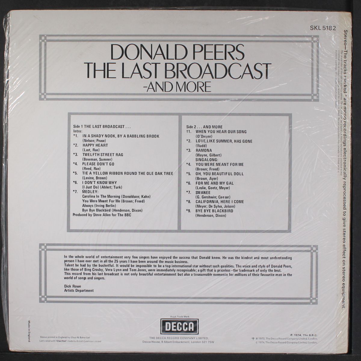 the last broadcast (& more) by DONALD PEERS
