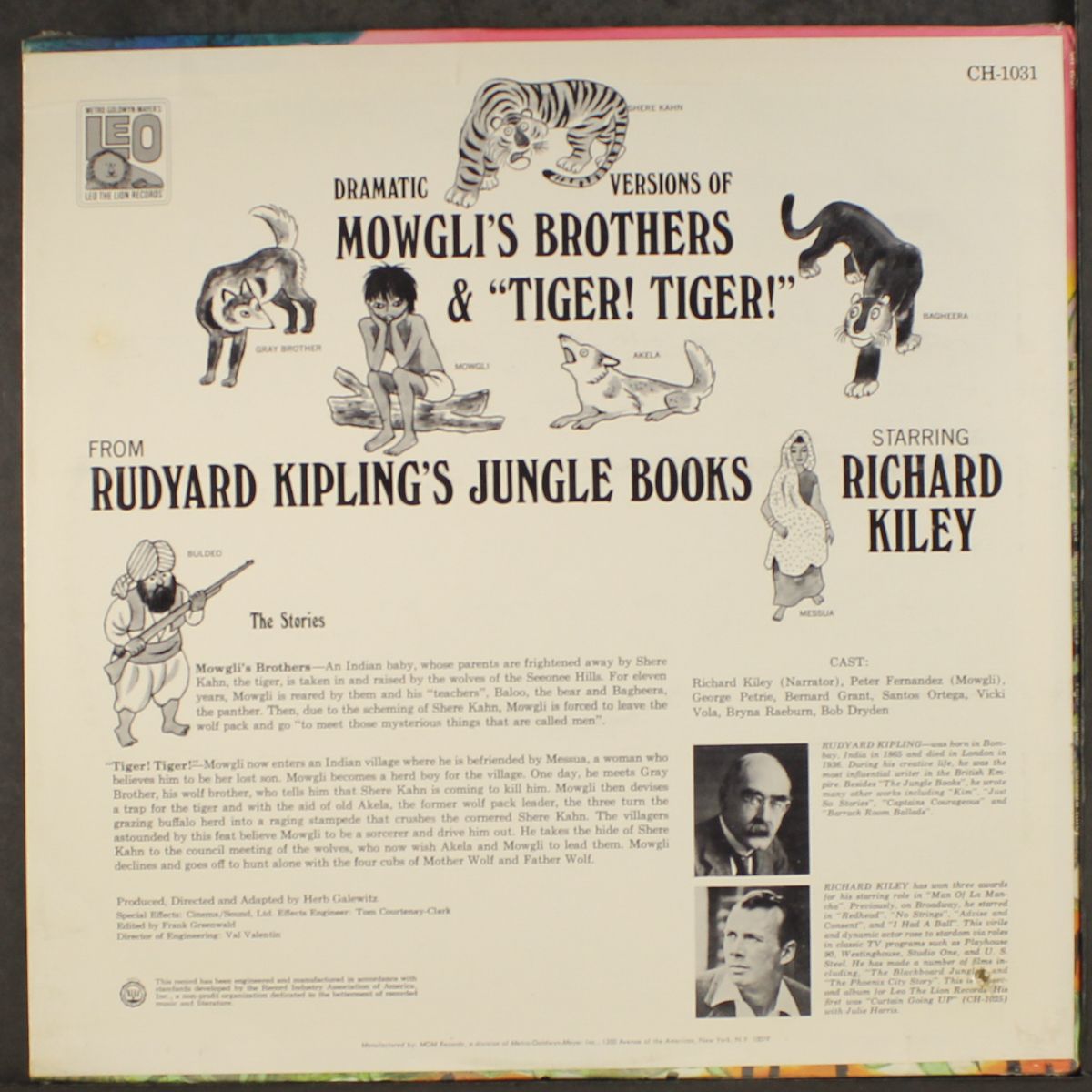 mowgli's brothers / tiger! tiger! by RICHARD KILEY & MGM PLAYERS
