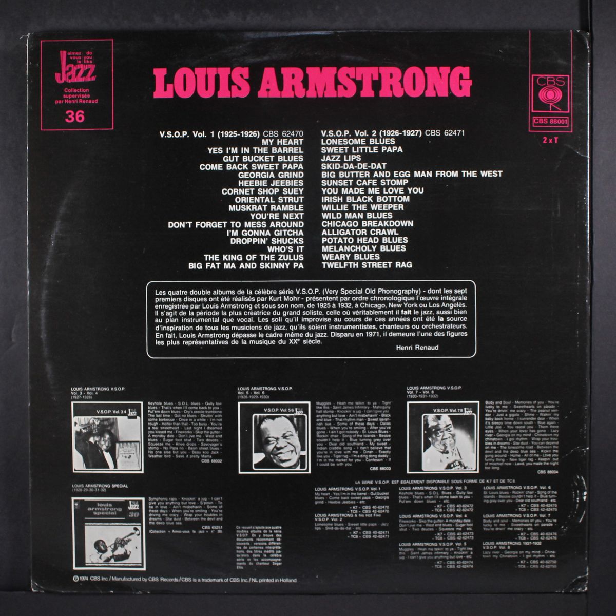 v.s.o.p. vol. 1/2 by LOUIS ARMSTRONG
