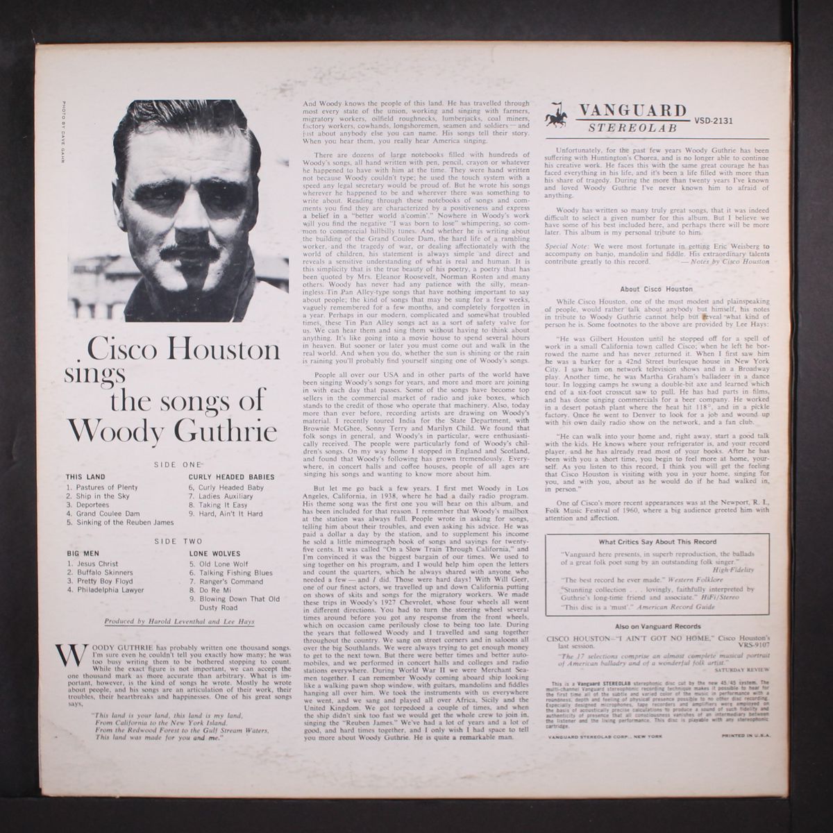 sings the songs of woody guthrie by CISCO HOUSTON