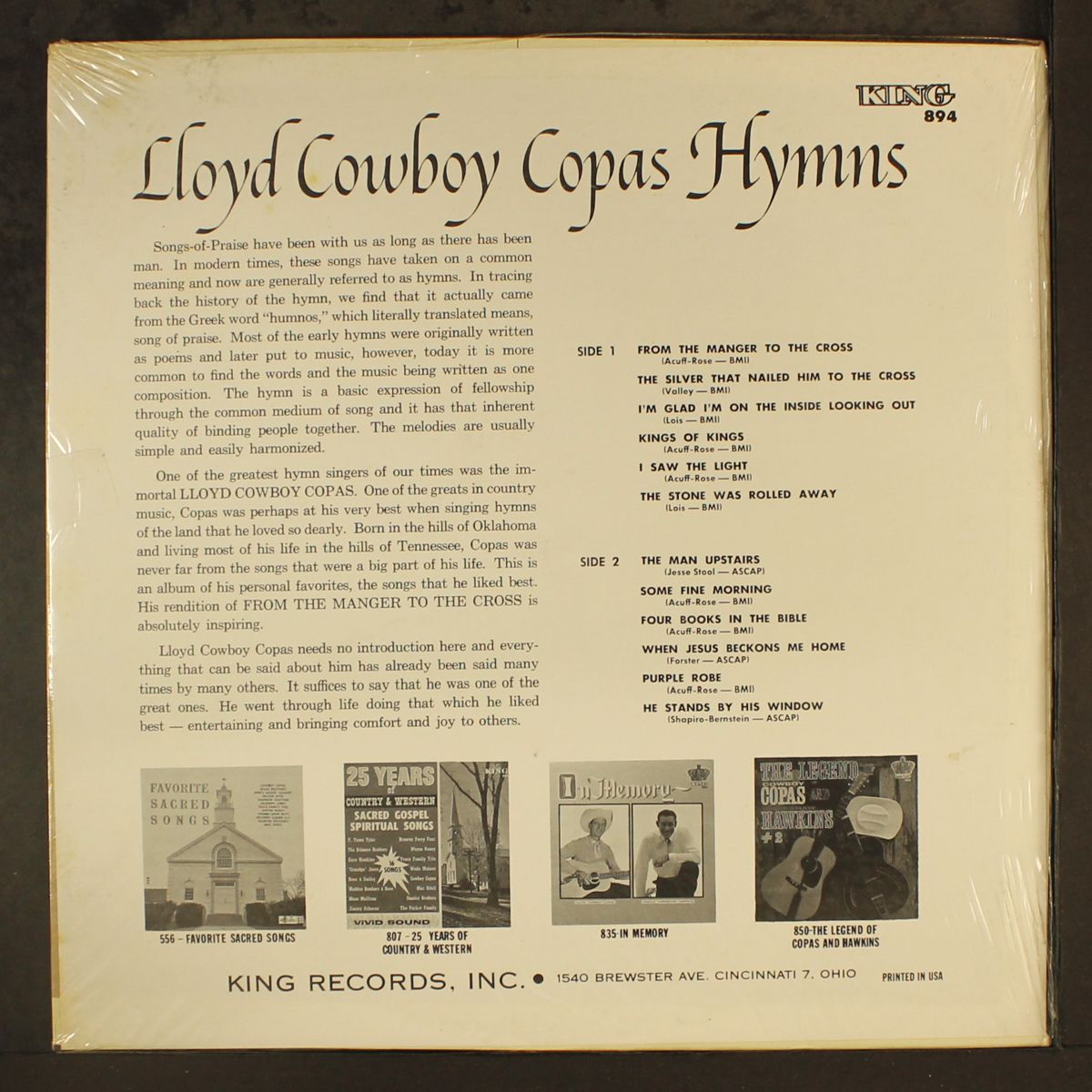 hymns by LLOYD COWBOY COPAS