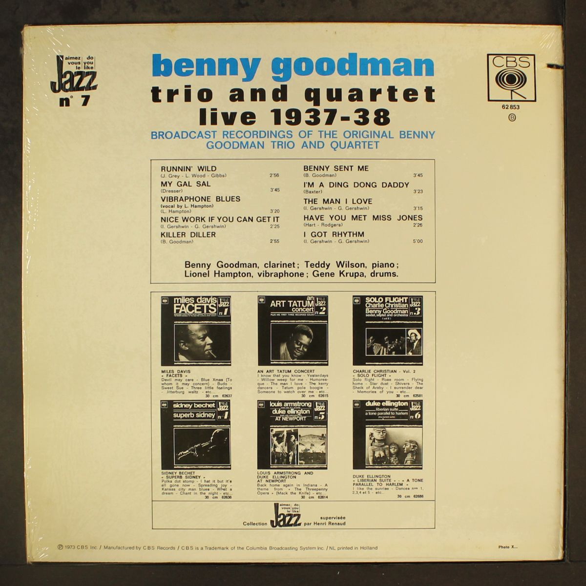 live 1937 - 1938 by BENNY GOODMAN
