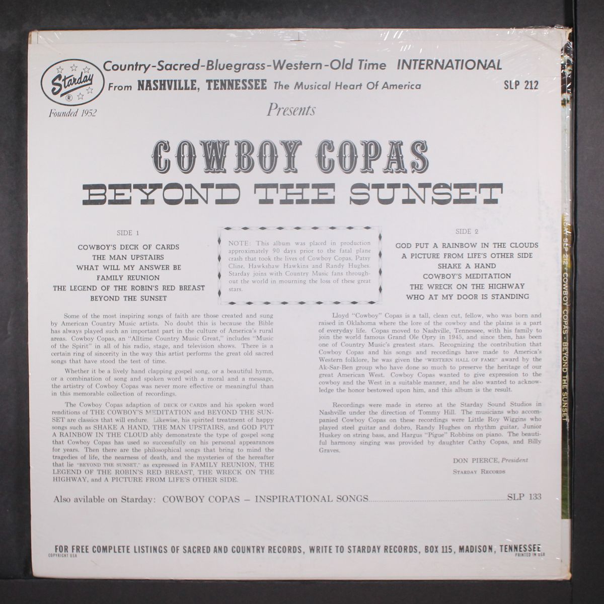 beyond the sunset by COWBOY COPAS