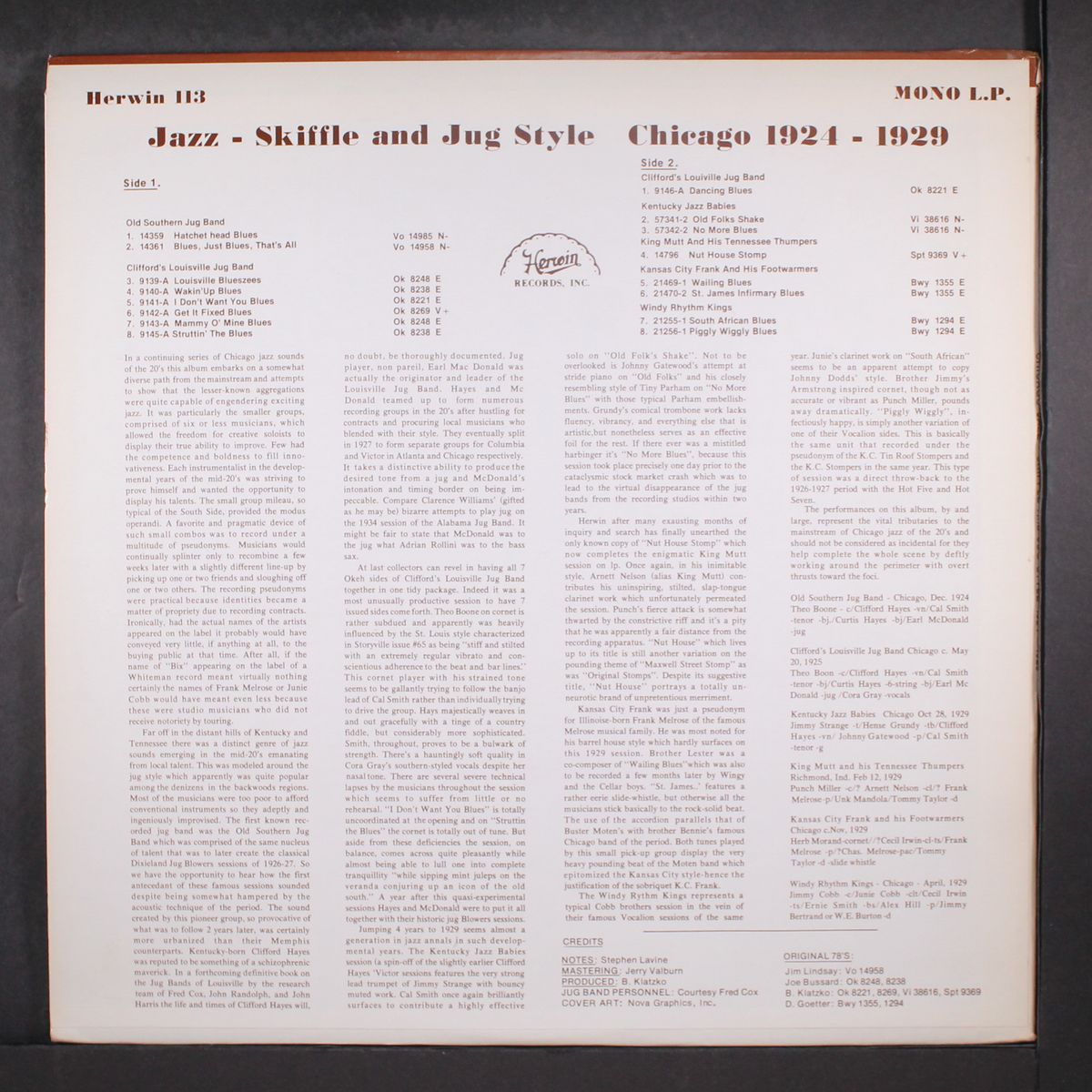 chicago jazz - skiffle & jug style, 1924-1929 by VARIOUS