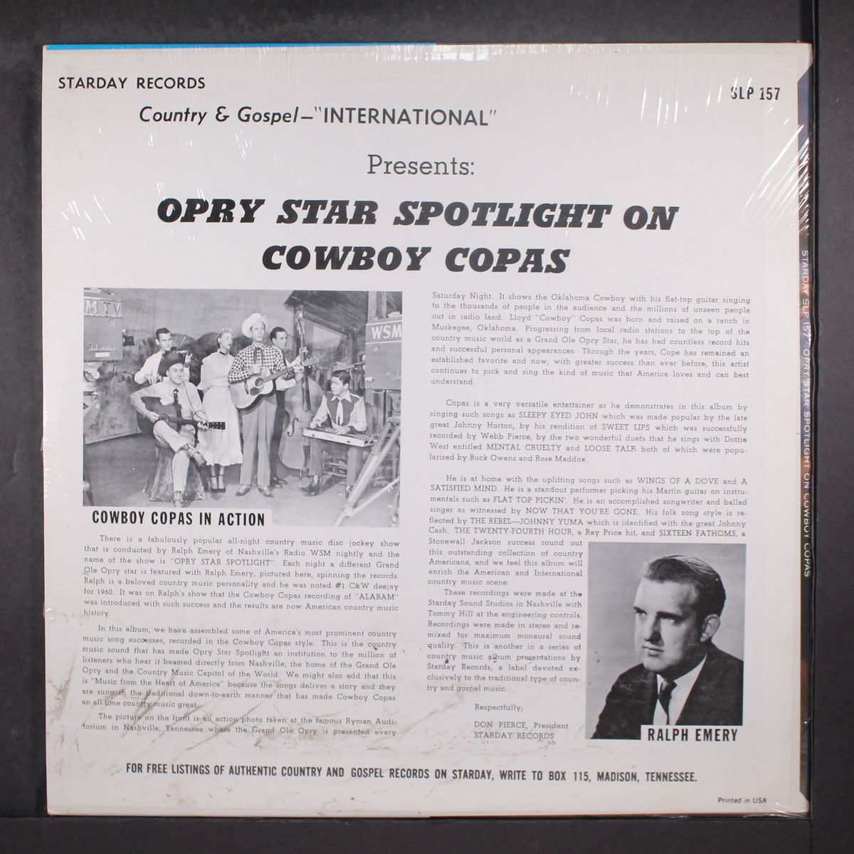 opry star spotlight by COWBOY COPAS
