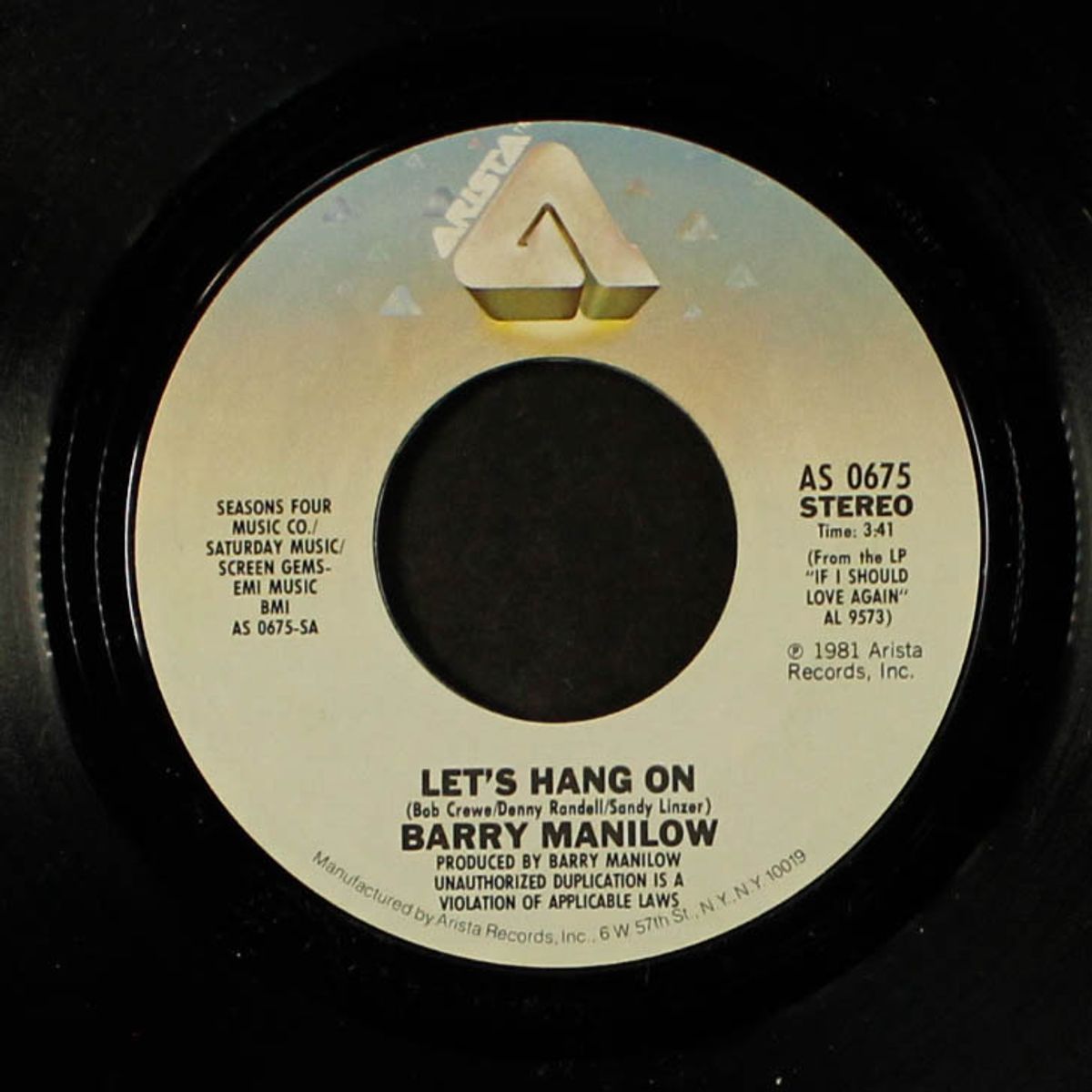 let's hang on / no other love by BARRY MANILOW