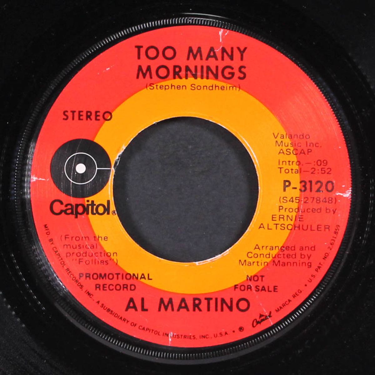 losing my mind / too many mornings by AL MARTINO