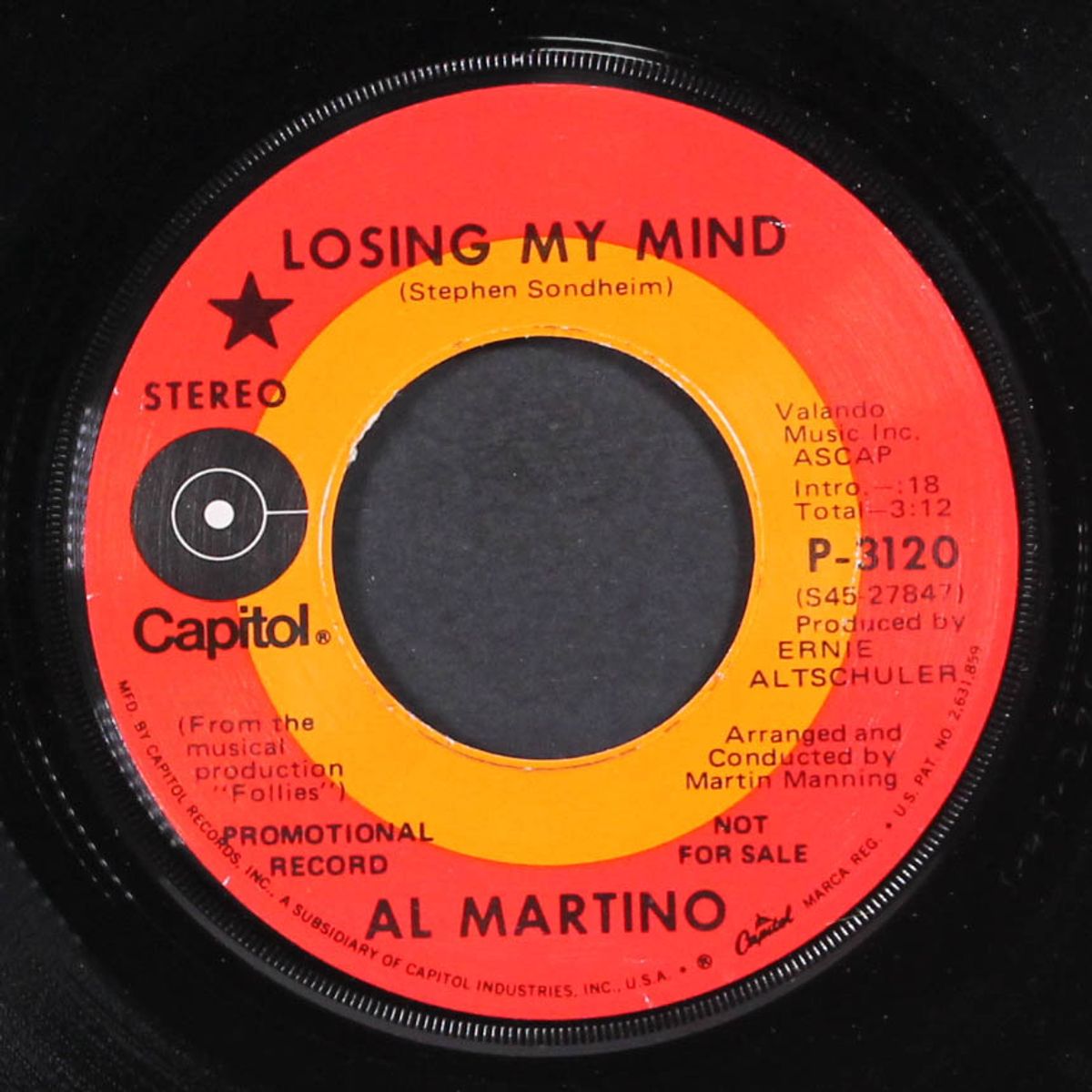 losing my mind / too many mornings by AL MARTINO