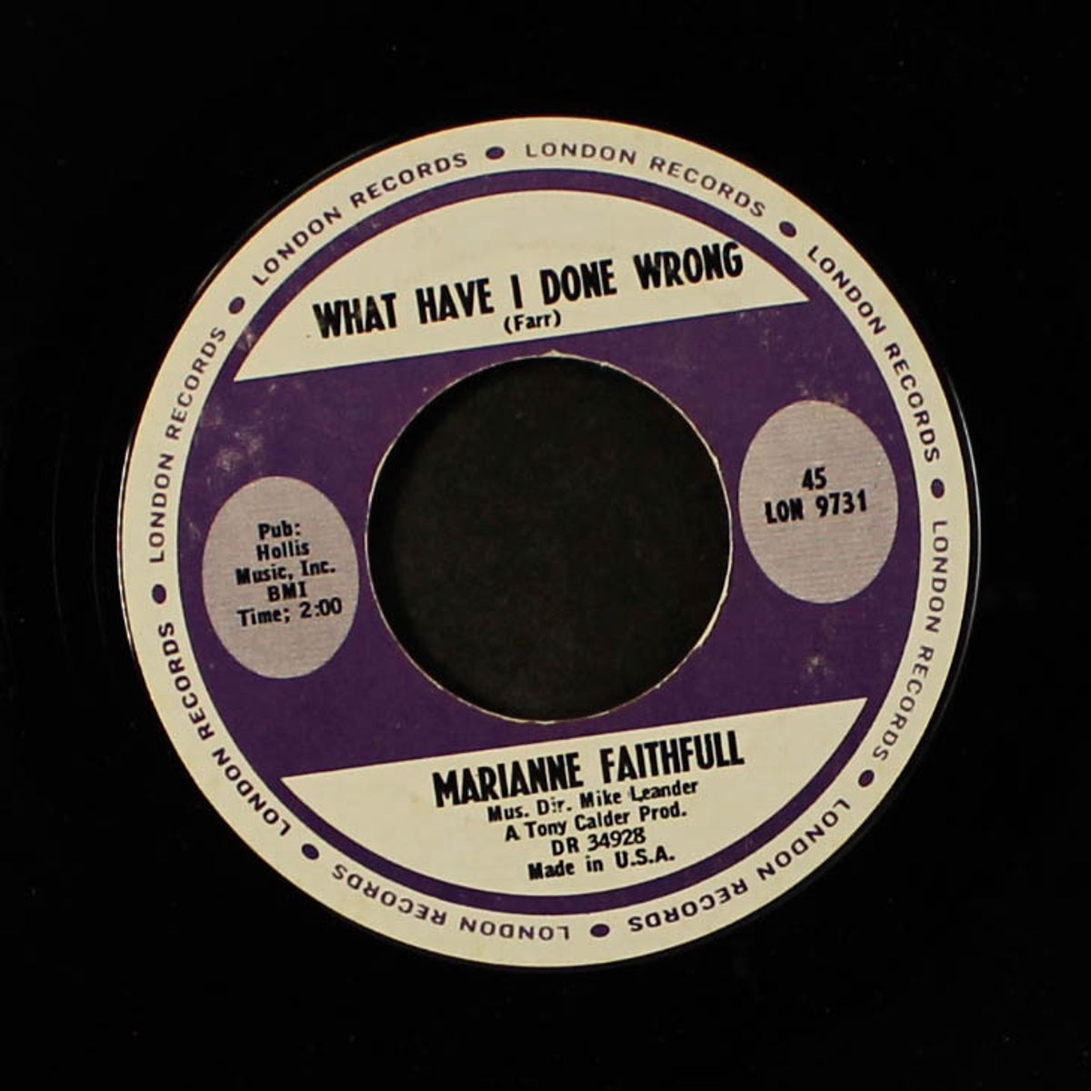 come and stay with me / what have i done wrong by MARIANNE FAITHFULL