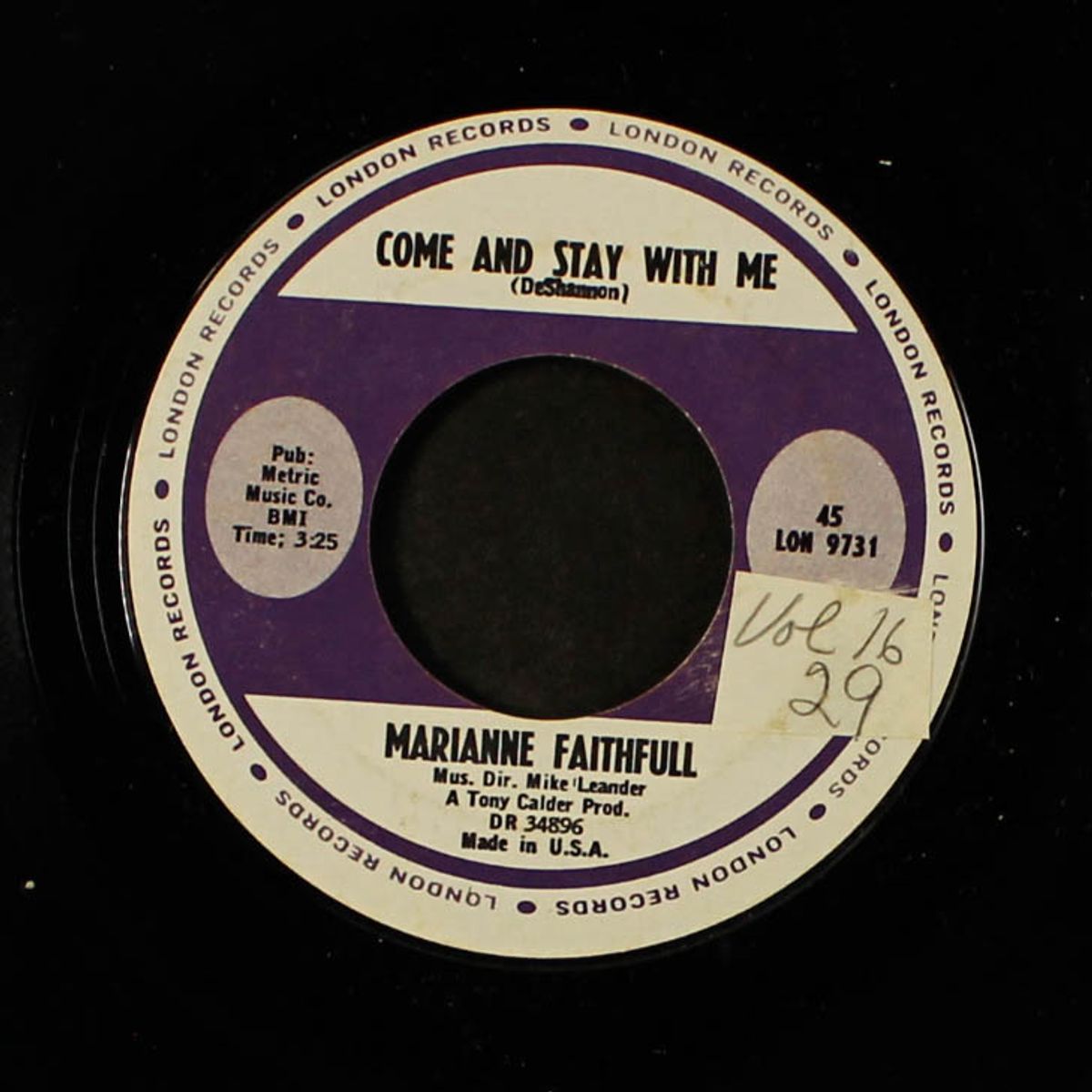 come and stay with me / what have i done wrong by MARIANNE FAITHFULL
