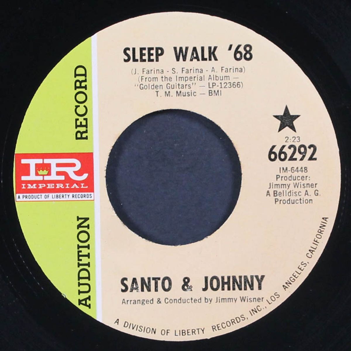 it must be him / sleep walk '68 by SANTO & JOHNNY