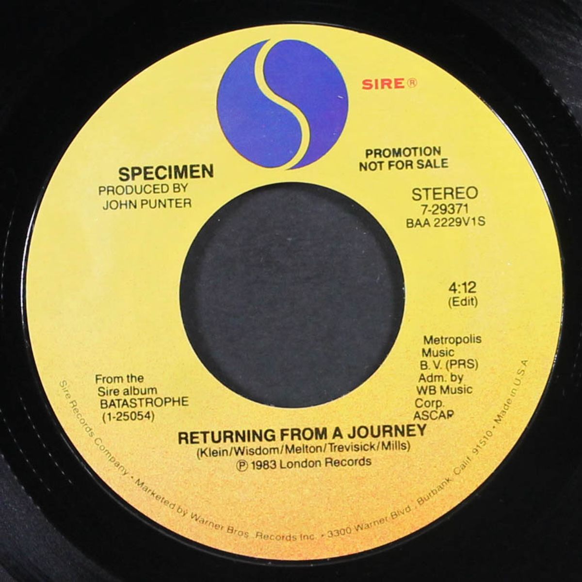 returning from a journey / same by SPECIMEN