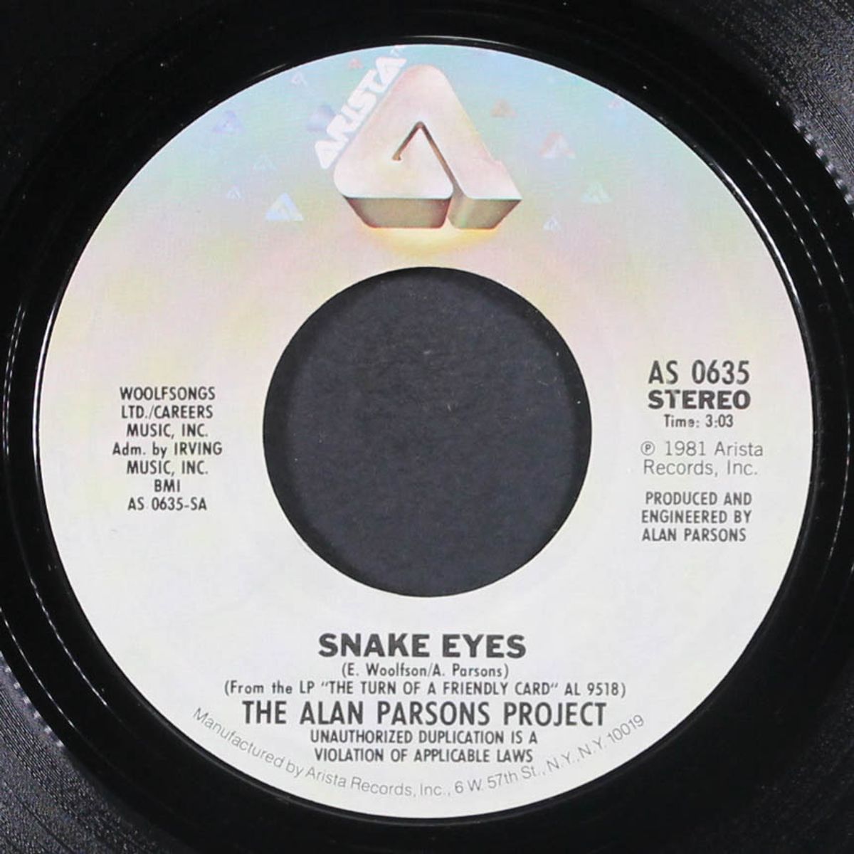 snake eyes / i don't wanna go home by ALAN PARSONS PROJECT