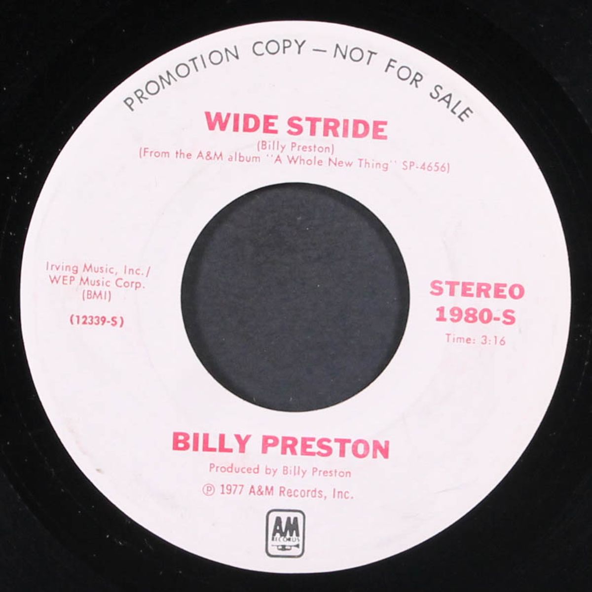 wide stride / whole new thing by BILLY PRESTON