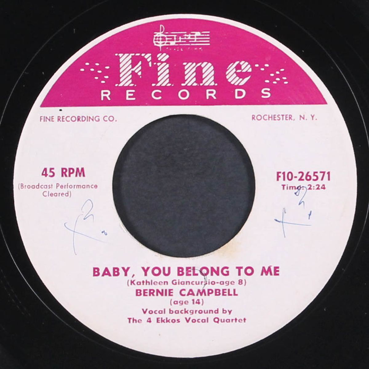 will i ever find my baby? / baby, you belong to me by BERNIE CAMPBELL & FOUR EKKOS