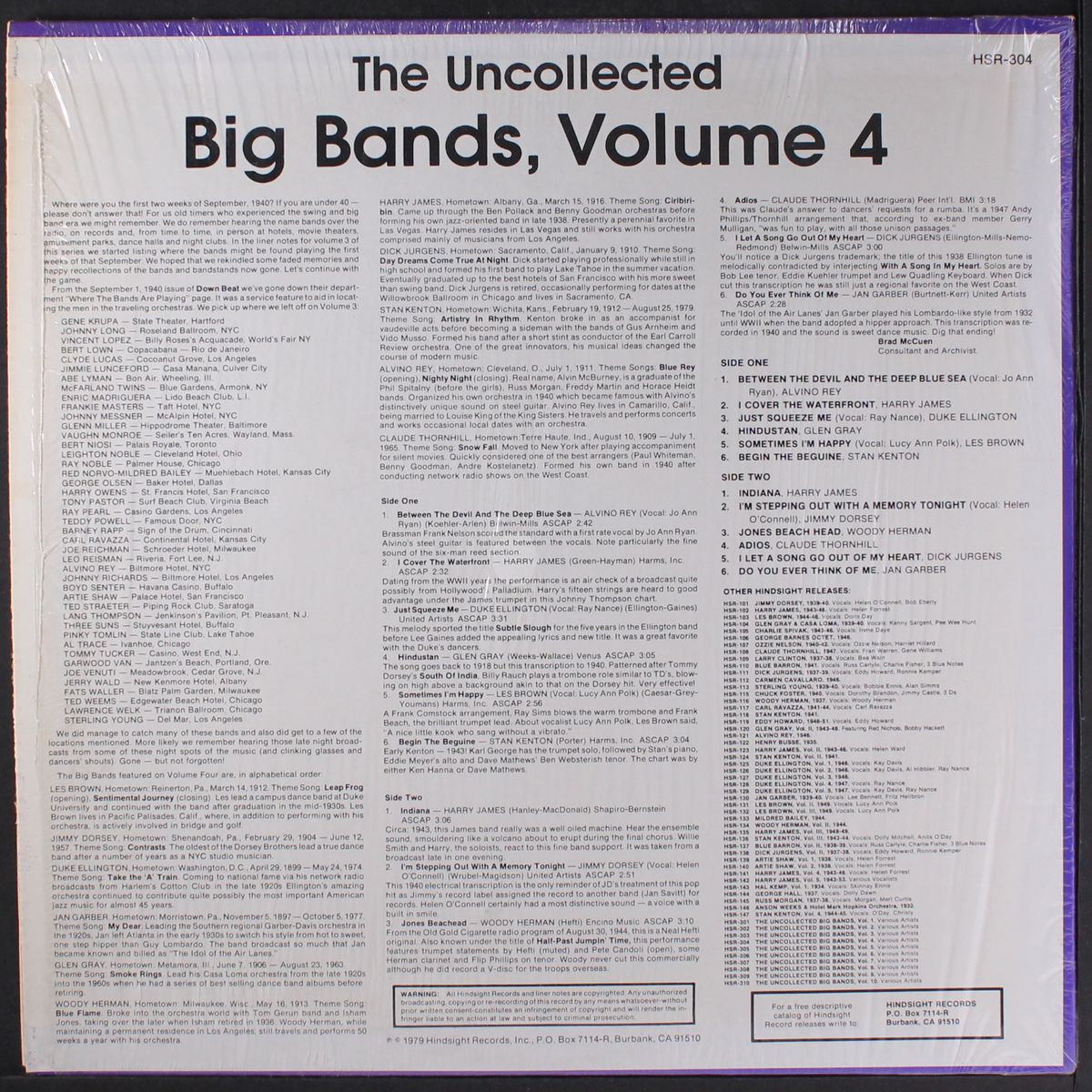 uncollected big bands, vol. 4 by VARIOUS