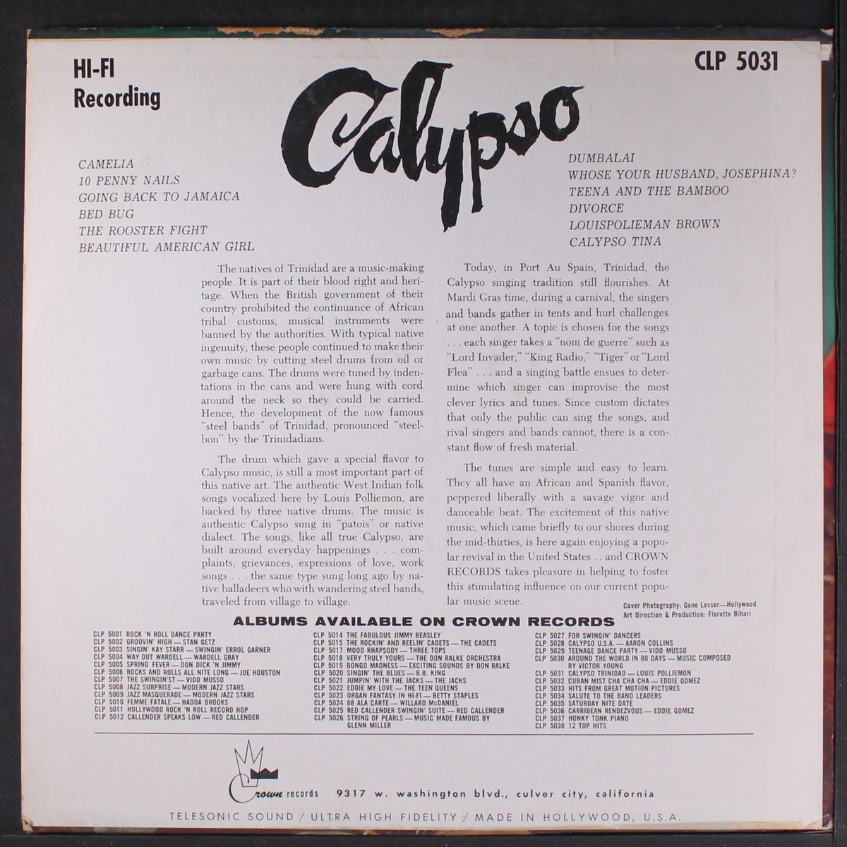 calypso trinidad by LOUIS POLLIEMON / LORD PRESTON EPPS