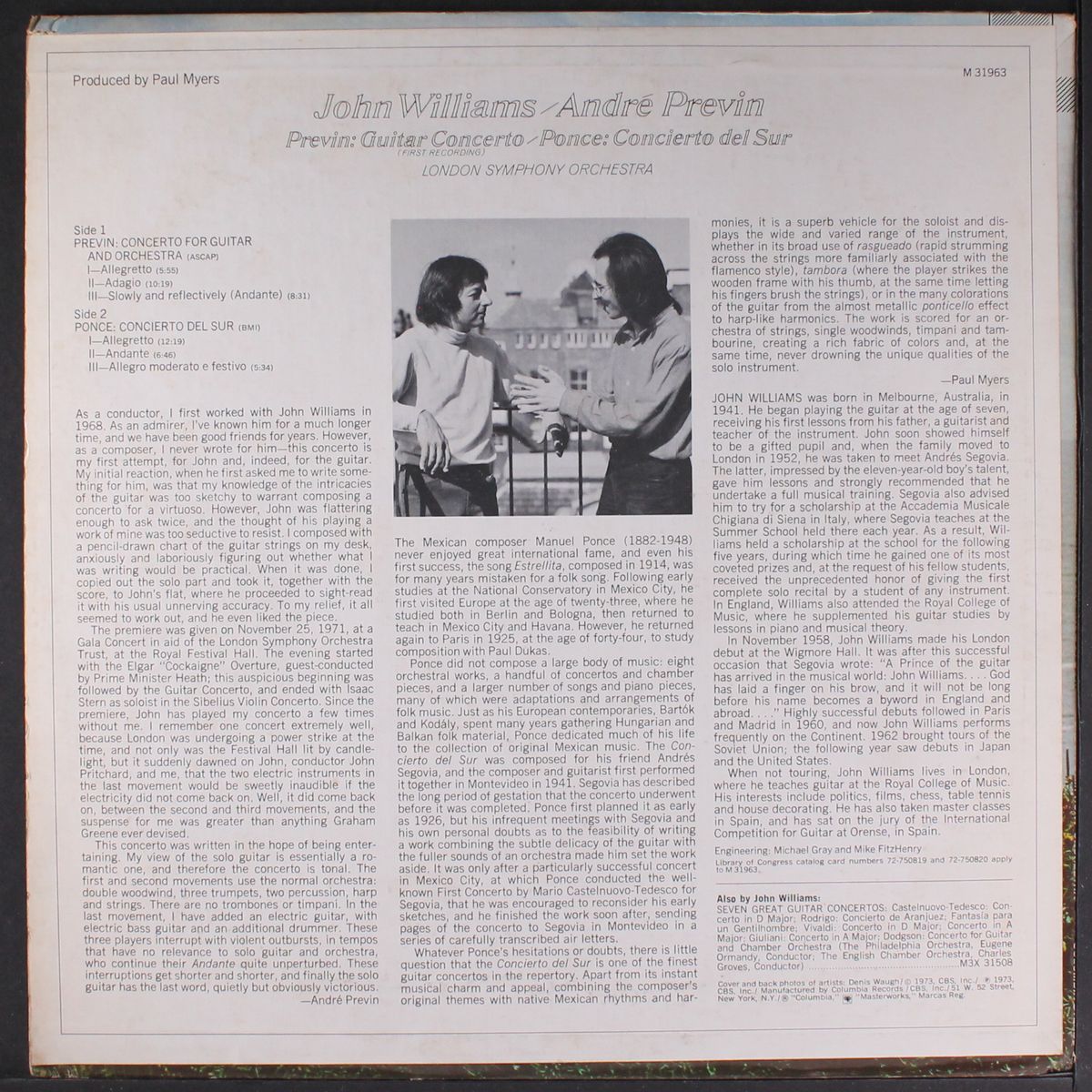 previn: guitar concerto / ponce: concierto del sur by JOHN WILLIAMS & ANDRE PREVIN