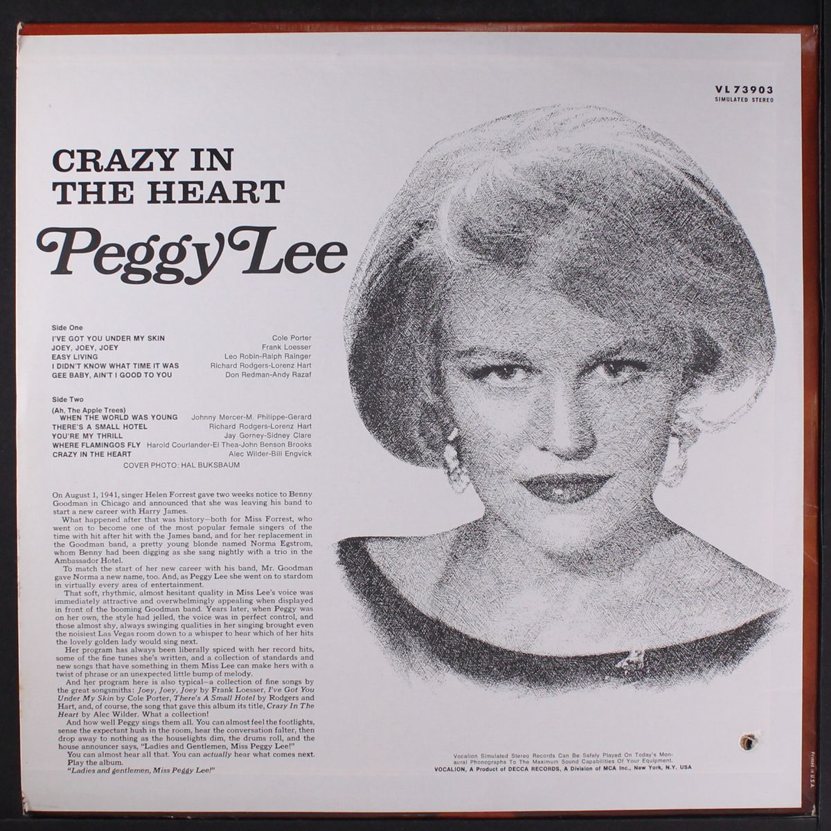 crazy in the heart by PEGGY LEE