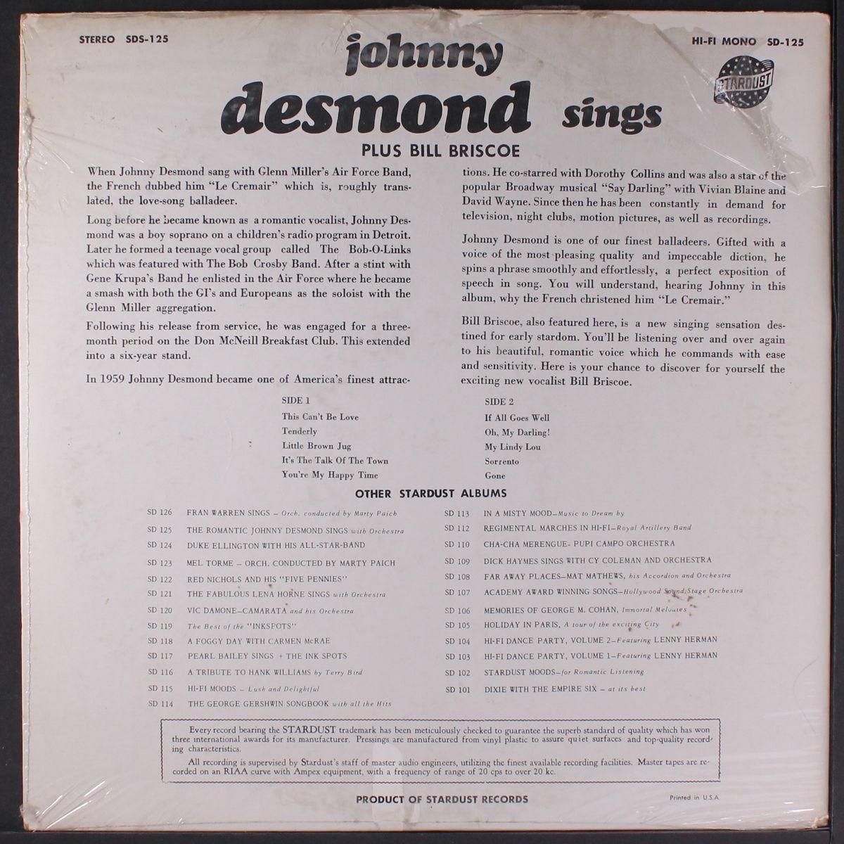 sings by JOHNNY DESMOND