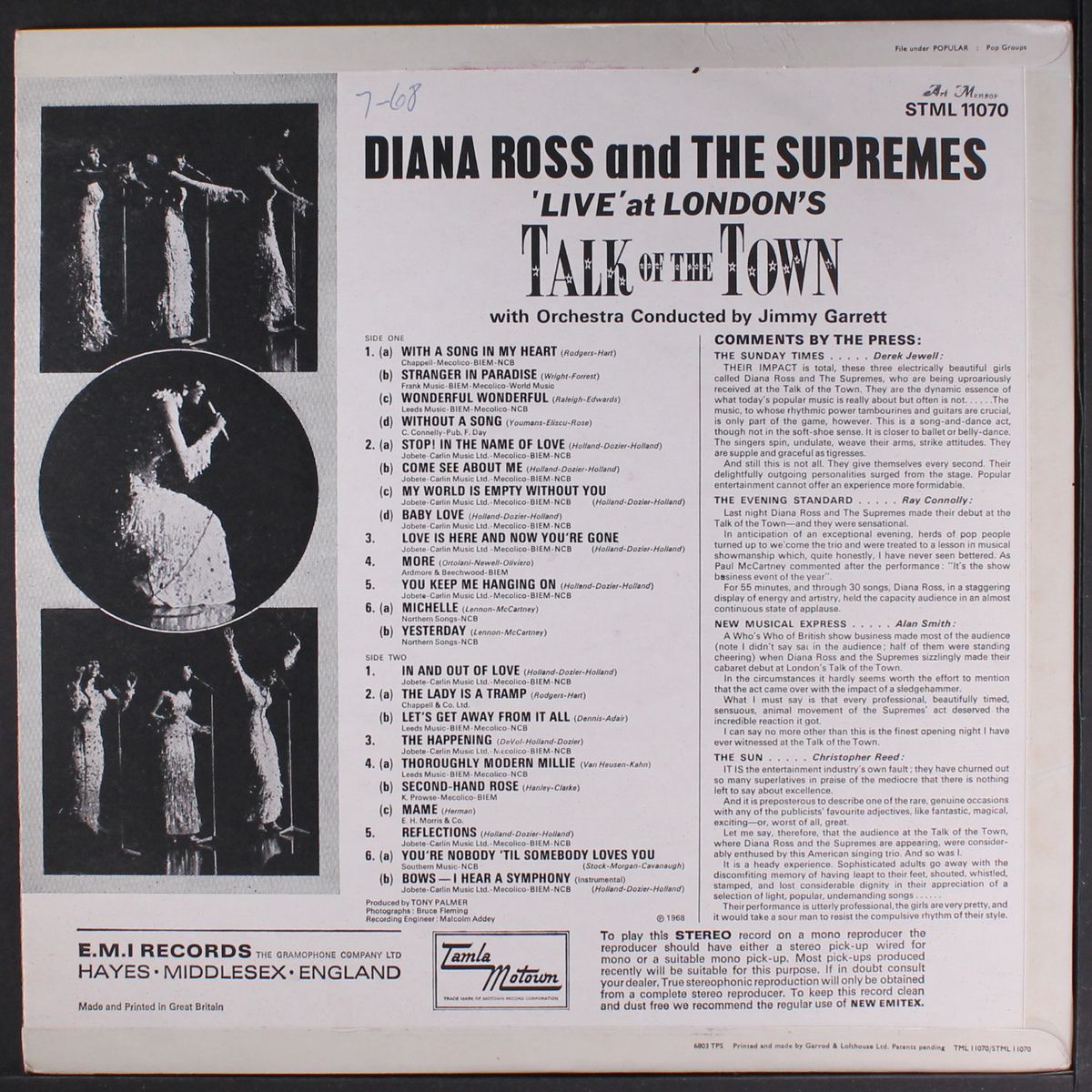 live at london's talk of the town by DIANA ROSS & SUPREMES