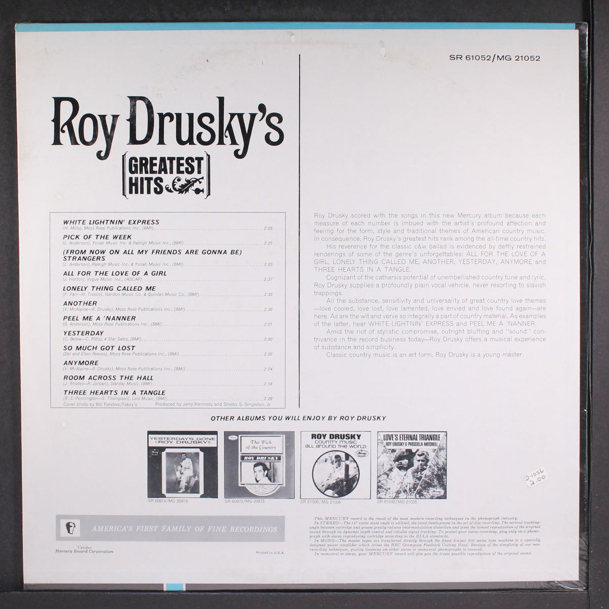 greatest hits by ROY DRUSKY
