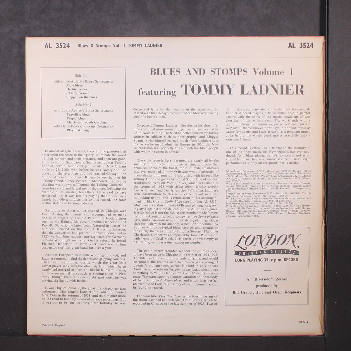 blues and stomps, vol. 1 by TOMMY LADNIER